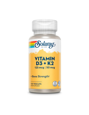 Solaray Vitamin D3+K2 (soy free) (120 veg caps)