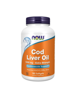 NOW Cod Liver Oil 1000 mg Extra Strength (180 softgels)