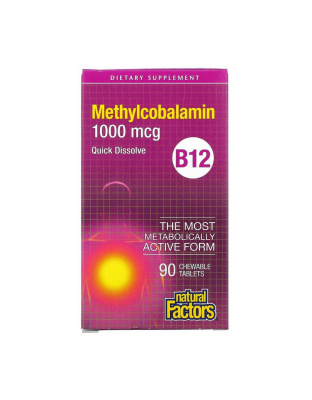 Natural Factors Methylcobalamin B-12 1000 mcg (90 chewable tabs)