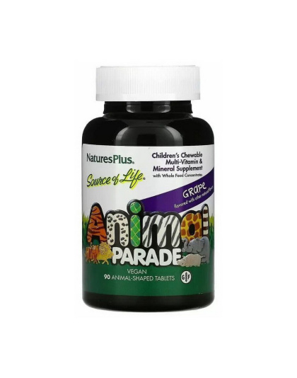 Natures Plus Animal Parade Children's Multi-vitamin & Mineral (90 animal-shaped tabs, grape)