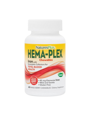 Natures Plus Hema-Plex Iron (60 chew tabs, mixed berry)