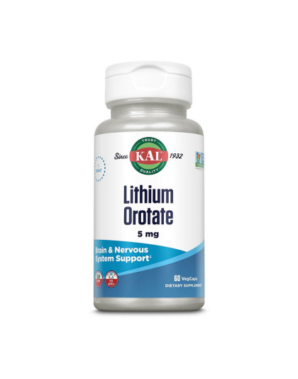 KAL Lithium Orotate 5 mg (120 veg caps)