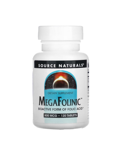Source Naturals Mega Folinic 800 mcg (120 tab)