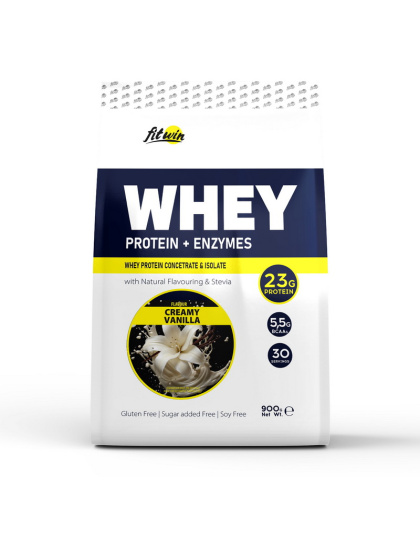 FitWin Whey Protein + Enzymes (900 g, creamy vanilla)