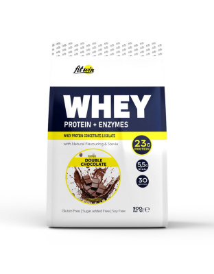 FitWin Whey Protein + Enzymes (900 g, double chocolate)