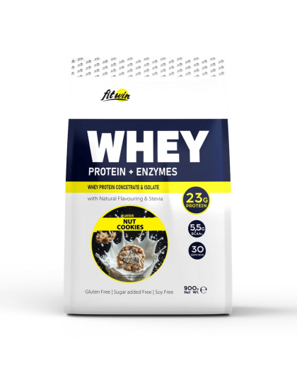 FitWin Whey Protein + Enzymes (900 g, nut cookies)