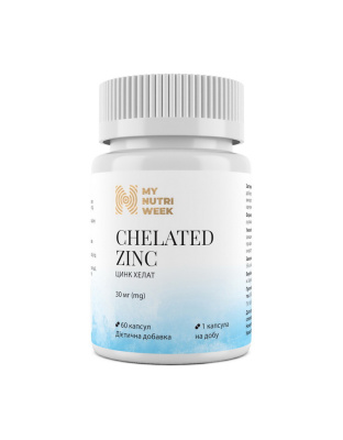 My Nutri Week Chelated Zinc 30 mg (60 caps)