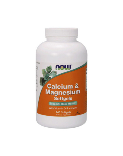 NOW Calcium & Magnesium Softgels (вакуум у банці) (240 softgels)