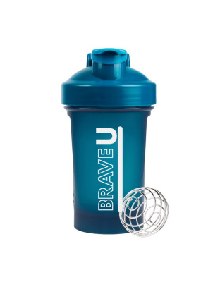 Brave U Shaker With Metal Ball (400 ml, blue)