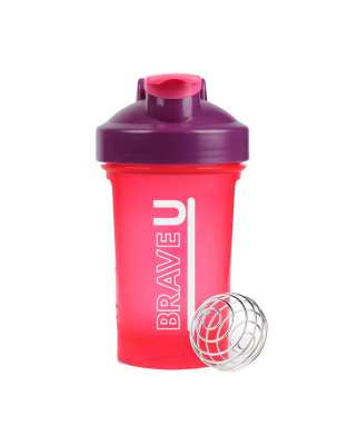 Brave U Shaker With Metal Ball (400 ml, red)