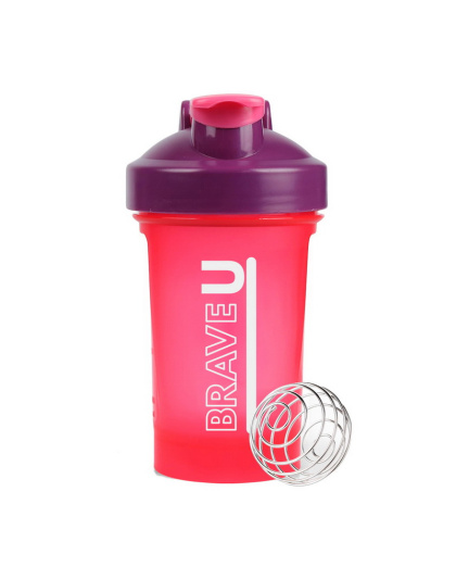 Brave U Shaker With Metal Ball (400 ml, red)