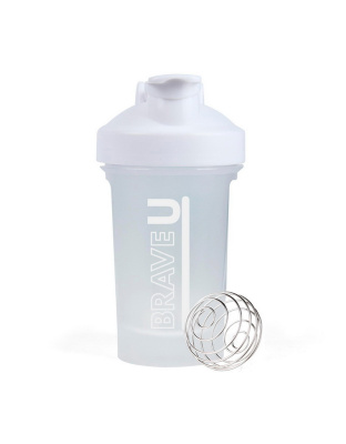 Brave U Shaker With Metal Ball (400 ml, white)