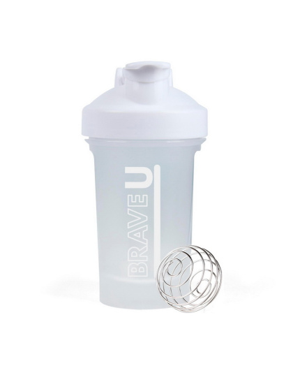 Brave U Shaker With Metal Ball (400 ml, white)