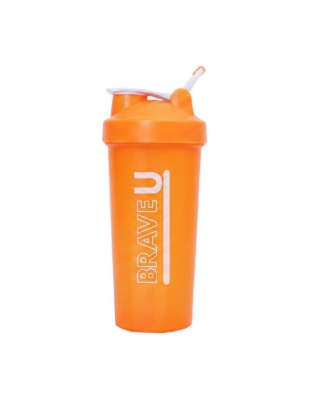 Brave U Shaker With Metal Ball (600 ml, orange)