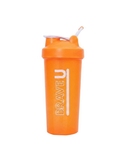 Brave U Shaker With Metal Ball (600 ml, orange)