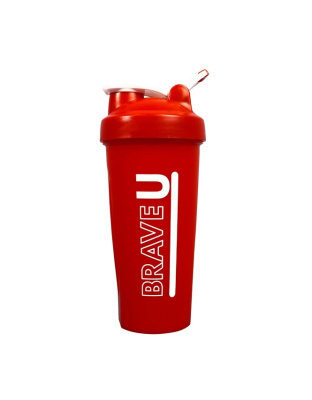 Brave U Shaker With Metal Ball (600 ml, red)