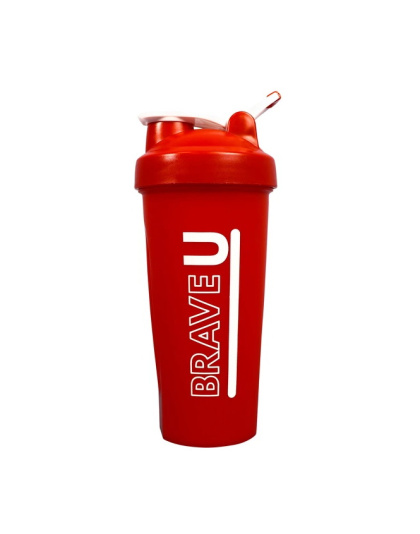 Brave U Shaker With Metal Ball (600 ml, red)