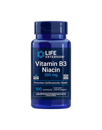 Life Extension Vitamin B3 Niacin 500 mg (100 caps)