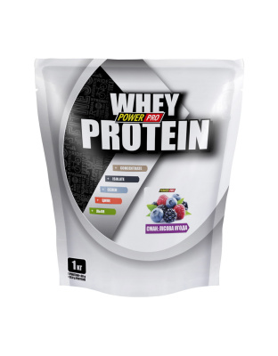 Power Pro Whey Protein +урсоловая кислота (1 kg, лісова ягода)