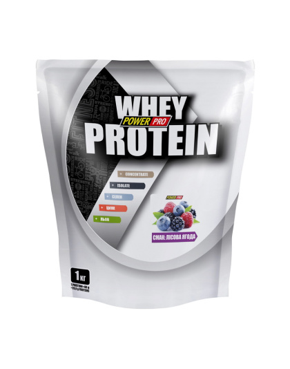 Power Pro Whey Protein +урсоловая кислота (1 kg, лісова ягода)