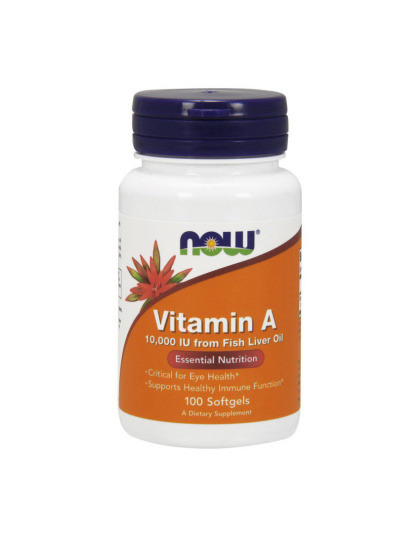 NOW Vitamin A 3000 mcg (10,000 IU) (100 softgels)