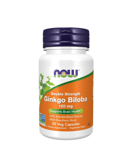NOW Ginkgo Biloba 120 mg Double Strength (50 veg caps)
