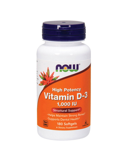 NOW Vitamin D-3 25 mcg (1000 IU) (180 softgels)