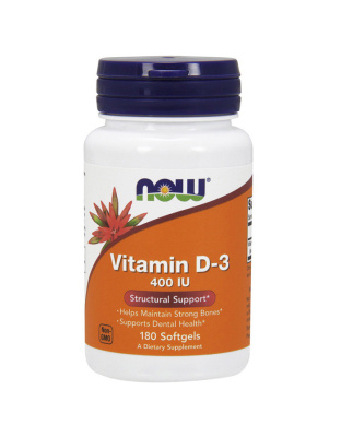 NOW Vitamin D-3 400 IU (180 softgels)
