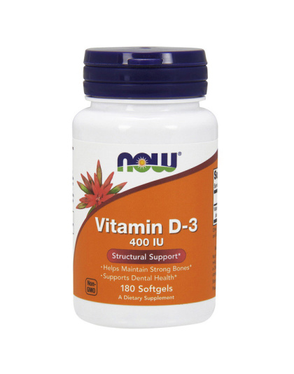 NOW Vitamin D-3 400 IU (180 softgels)