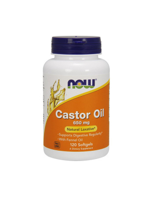 NOW Castor Oil 650 mg (120 softgels)