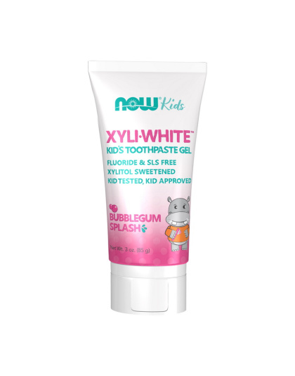 NOW Xyli White kids toothpaste gel (85 g, bubblegum splash)