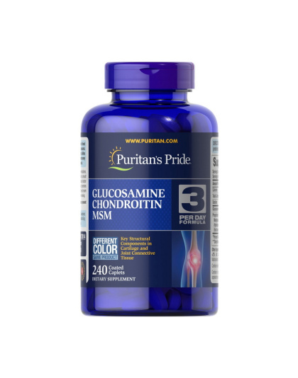 Puritan's Pride Double Strength Glucosamine, Chondroitin & MSM (240 caplets)