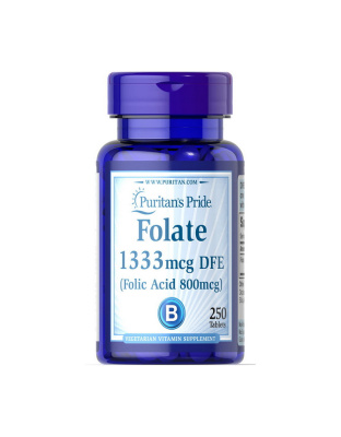 Puritan's Pride Folate 1333 mcg DFE (Folic Acid 800 mcg) (250 tab)