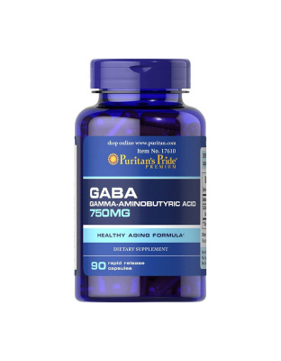 Puritan's Pride GABA (Gamma Aminobutyric Acid) 750 mg (90 capsules)