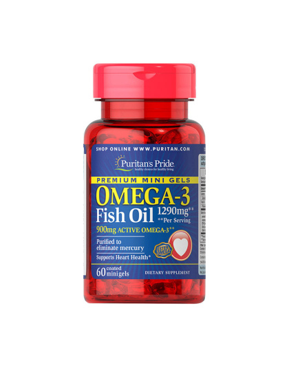 Puritan's Pride Omega-3 Fish Oil 1290 mg (60 mini gels)