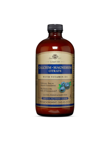 Solgar Calcium Magnesium Citrate with vit D3 (473 ml, natural blueberry)