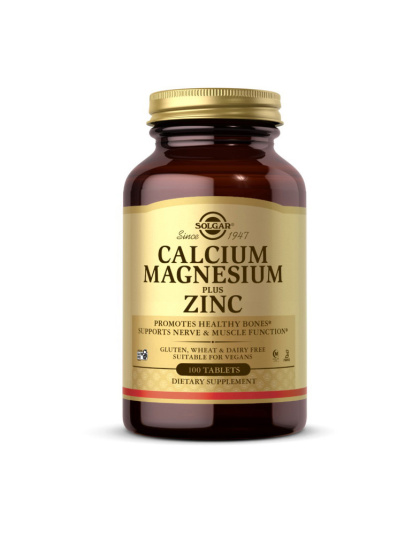 Solgar Calcium Magnesium & Zinc (100 tabs)