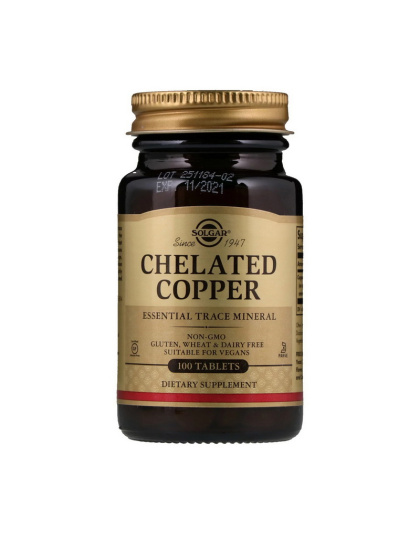 Solgar Chelated Copper (100 tabs)
