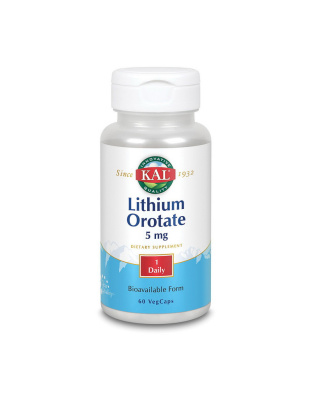 KAL Lithium Orotate 5 mg (60 veg caps)