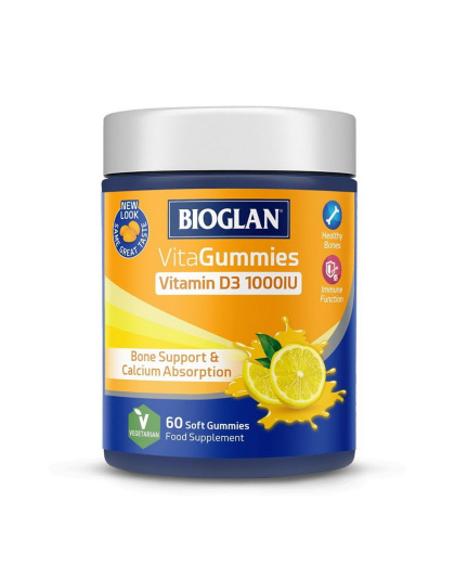 Bioglan VitaGummies Vitamin D3 1000 IU (60 soft gummies, lemon)