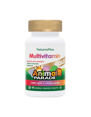 Natures Plus Animal Parade Gold Multivitamin (60 animal-shaped tabs, cherry orange grape)