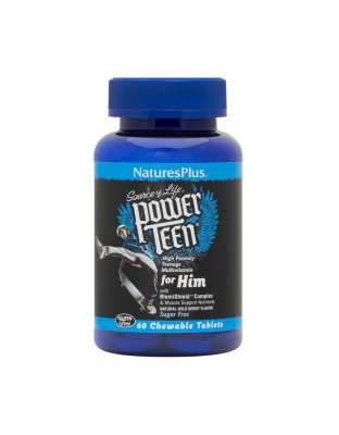 Natures Plus Power Teen for Him multivitamin (60 chew tabs, wild berry)