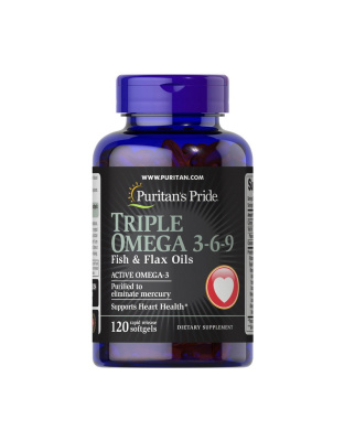 Puritan's Pride Triple Omega 3-6-9 Fish, Flax & Flax Oils (120 softgels)
