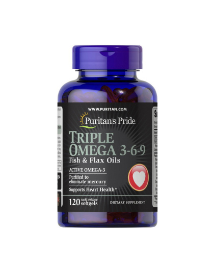 Puritan's Pride Triple Omega 3-6-9 Fish, Flax & Flax Oils (120 softgels)