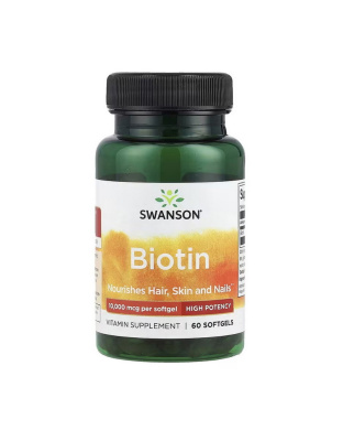 Swanson Biotin 10,000 mcg (60 sgels)