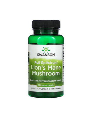 Swanson Lion`s Mane Mushroom 500 mg (60 veg caps)