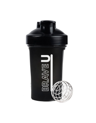 Brave U Shaker With Metal Ball (400 ml, black)