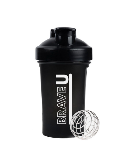 Brave U Shaker With Metal Ball (400 ml, black)