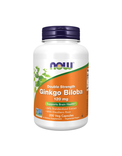 NOW Ginkgo Biloba 120 mg Double Strength (200 veg caps)