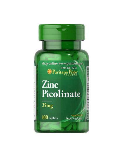 Puritan's Pride Zinc Picolinate 25 mg (100 caplets)